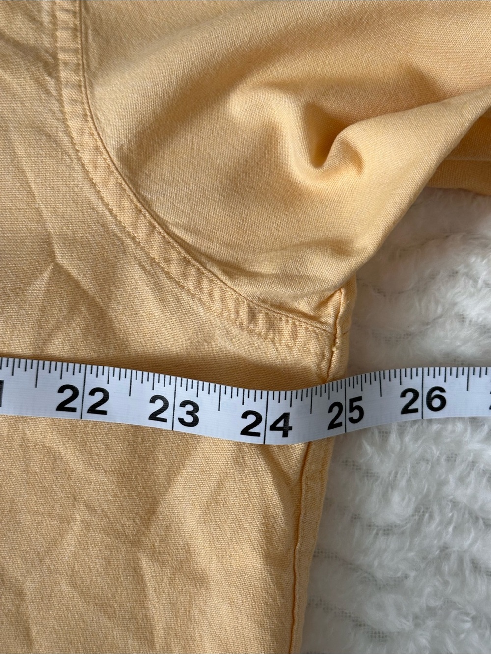 L.L. Bean Shirt Mens Large Regular Yellow Short Sleeve Oxford Cotton Hong Kong - Picture 4 of 5